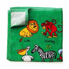 Tyrrell Katz Kids Jungle Printed Towel in Blue - Children’s Bath Sheet 100% Soft Cotton Beach Cloth with Rectangular Design - 70 x 140 cm