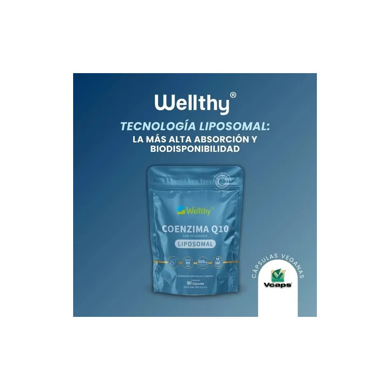 Coenzima Q10 Liposomal 90 Caps Wellthy Sin Sabor