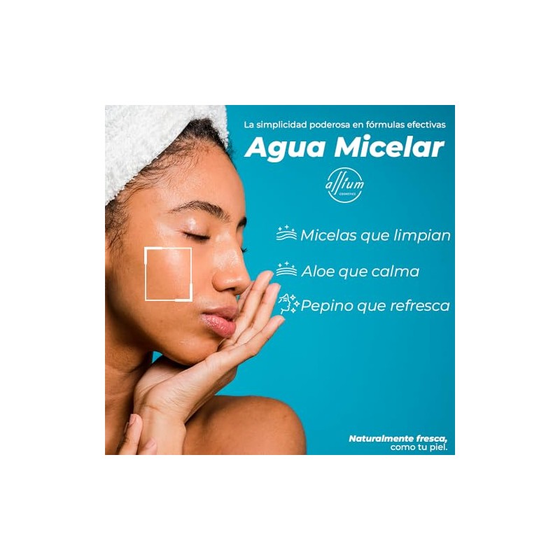 Agua Micelar Desmaquillante con Aloe Vera y Pepino, 250ml, Sin
