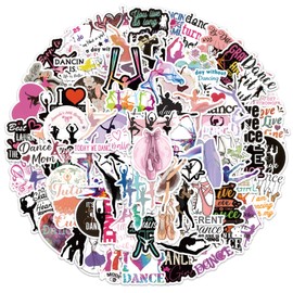 Hysoiree 100 PCS Dance Stickers, Dancer Stickers Vinyl Waterproof Stickers for Water Bottle Laptop Luggage Helmet Skateboard Snowboard Guitar Scrapbook Phone Gifts for Teens Girls Kids Adult, H24019