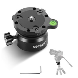 NEEWER Tripod Levelling Base (Diameter 60 mm) Camera Levelling Device, Adjustable Aluminium Tripod Head Plate with -15°/+15° Tilt, Spirit Level, 1/4 Inch 3/8 Inch Screw, for Canon Nikon Sony DSLR &