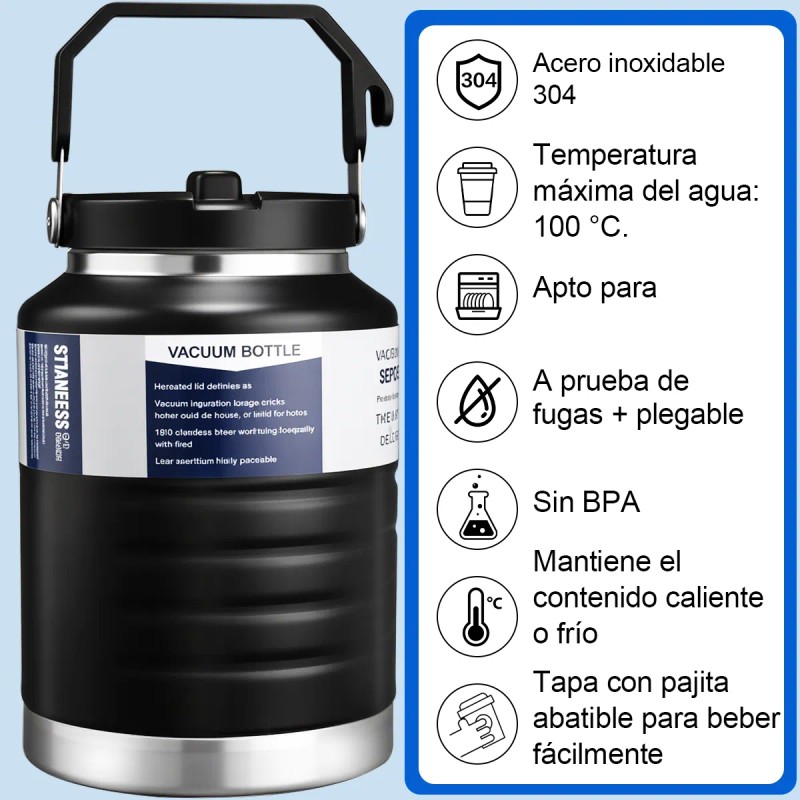 Termo De Gran Capacidad, Acero Inoxidable 304, 2 Litros