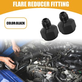 Partuto 2 Pcs AN10 to AN6 Universal Flare Reducer Fitting - Metal Black