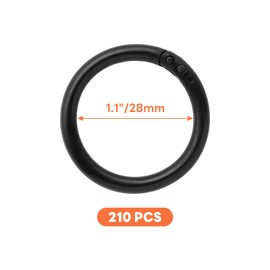 Semrien 210 Pcs 1.1 Inch Plastic Binder Rings, Loose Leaf Binder Book Rings, Black Index Card Rings Binder Clip Rings for Flash Cards, Key Rings, Index Cards, Paper (28mm)