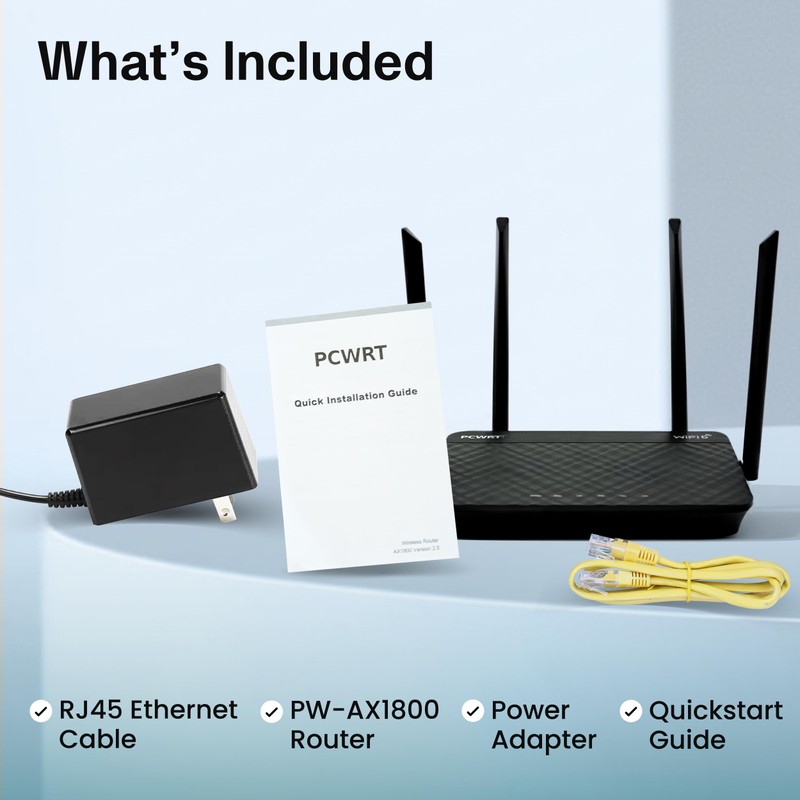 pcWRT PW-AX1800 WiFi 6 Router Long Range with VLAN Support,