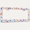 Dog Paw Print Flowers License Plate Frame Pet License Plate