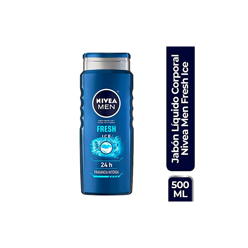 NIVEA MEN Jabón Líquido Corporal 3 en 1 Fresh Ice