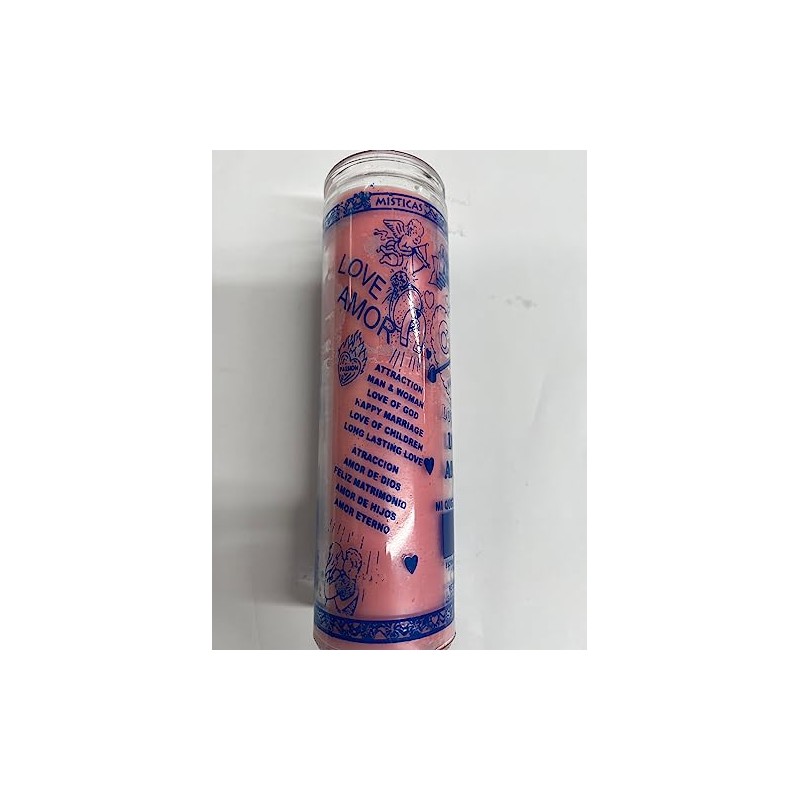 Adam & Eve (Adan & Eva) Unscented Pink Pillar Candle