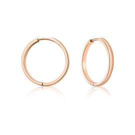 Mary & Jules Hoop Earrings Rose Gold US Recycled Silver, 925 Sterling Silver, Gold-Plated - Simple Women's Earrings Rose Gold Hoop Earrings for Women and Girls, Skin-friendly, Sterling Silver