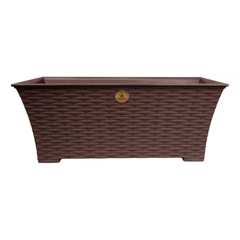 Ardilla Maceta Rect. Plástico Tipo Rattan Choco 45 Cm 2
