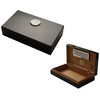 GERMANUS Mini Humidor Black with Cedar Wood Including Humidor Breviary