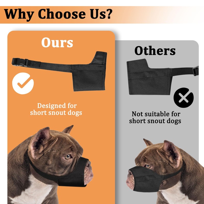 Mayerzon Pitbull Muzzle, Soft Muzzle for American Bully Bulldog Boxers