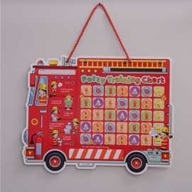 PUTSKA Potty Chart for Toddlers with Fireman Theme - Magnetic Potty Training Chart with Rewards, Stickers, and Training Tools - Perfect for Toddler Potty Training