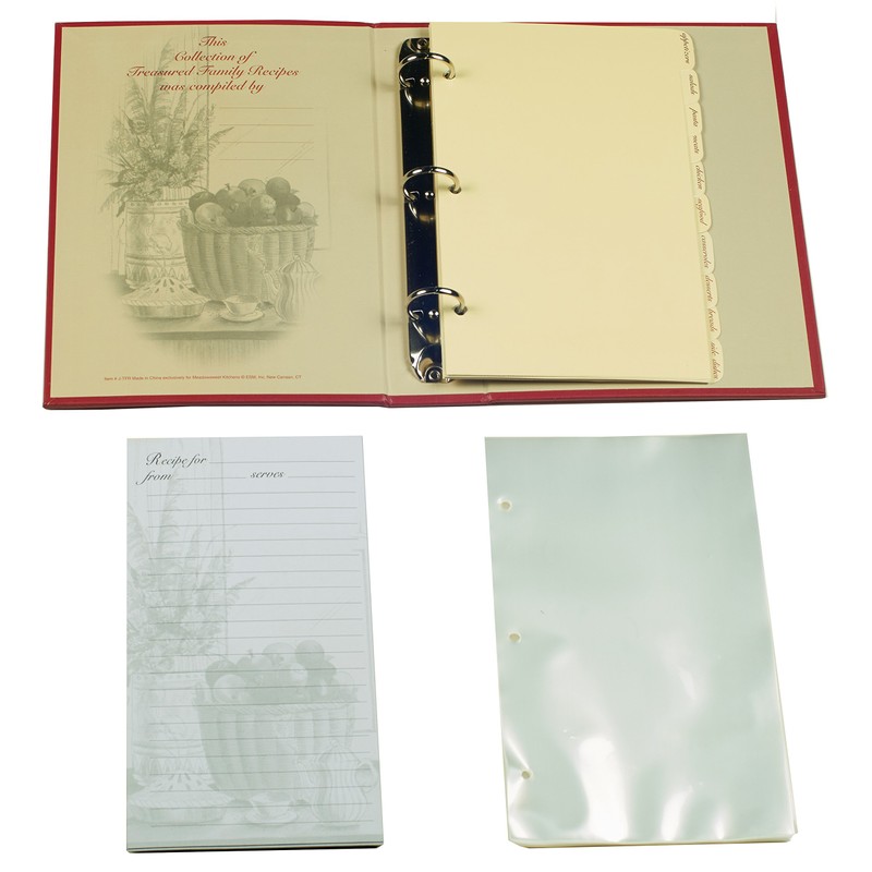 Meadowsweet Kitchens Treasured Family Journal Recipe Binder - Cookbook Organizer,