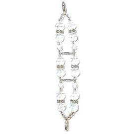 Hidden Hollow Beads Women's 6" Medical Alert ID Interchangeable Replacement Bracelet, Identification vital info tag (Stretchy Crystal Double Strand)