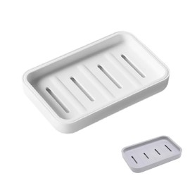 Senshuomy Soap Box, Soap Dish, Soap Dishes for Bathroom, Plastic Draining Soap Dishes, Plastic Draining Soap Dishes, Keep Soap Dry, for Shower Bathroom Kitchen Easy Cleaning (White)