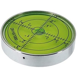 UMEI 60mm w/ Magnet High Precision Horizontal Bubble Aluminium Case Bullseye Spirit Surface Level Round Inclinometers,Accuracy 15'/2（60x12mmw/ Magnet）, Clear,silver, (34568)