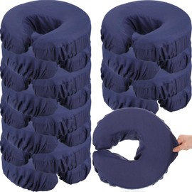 Tatuo 12 Pcs Face Cradle Covers for Massage Head Rest Microfiber Reusable Soft Thicker Massage Table Face Covers Oil Proof Headrest Cradle Sheets for Spa Beauty(Navy Blue)