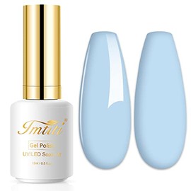 Esmalte de uñas en gel pastel, 1 pieza de 0,5 onzas líquidas, esmalte de uñas en gel azul pastel, esmalte de uñas en gel UV LED                       