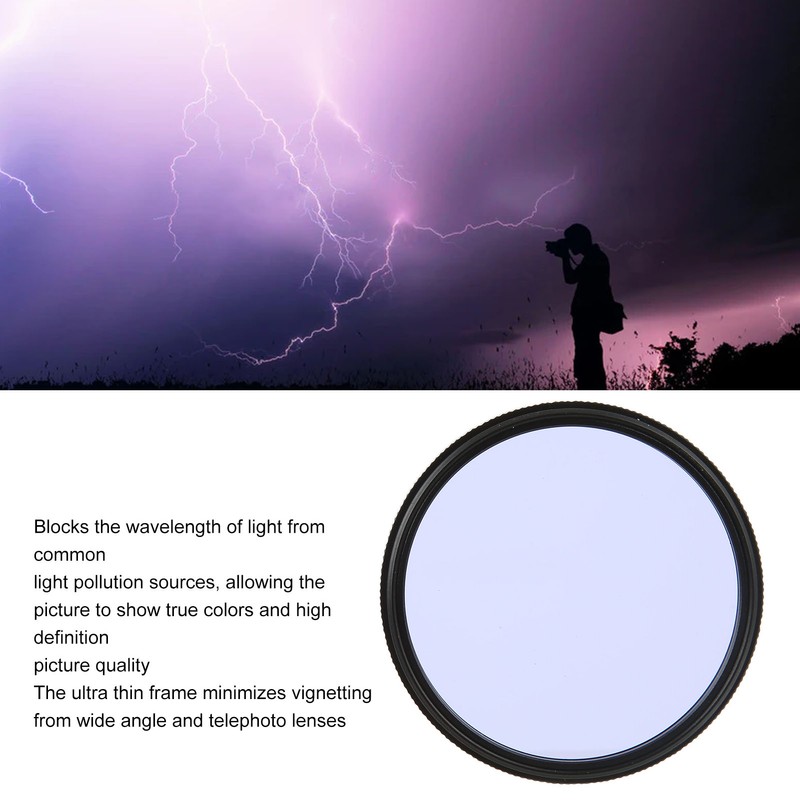 Lightdow Clear Natural Night Filter Light Pollution Reduction Camera Lens