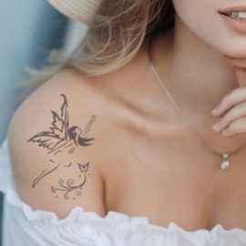 Schmetterlings Elfe - Forever Never® | Temporäre Tattoos für Erwachsene - Hält bis zu 2 Wochen | vegan, wasserfest, EU-zertifiziert