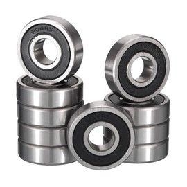 HiPicco 604-2RS Deep Groove Ball Bearings, ID 4mm x OD 12mm x Width 4mm Miniature Bearings, Double Rubber Sealed Ball Bearing Pre-Lubricated Chrome Steel Z2 Lever 10pcs