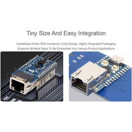 RP2040 Ethernet Development Board, Based on Raspberry Pi RP2040 Dual Core Processor Onboard ETH Port,Controllable via Network Support TCP Server/TCP Client/UDP Server/UDP,C/C++, MicroPython, etc.