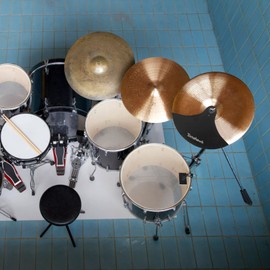 SUPVOX 2Pcs Drum Cymbal Mute Pad, Silent Dampener for Drum Practice, Black Rubber and Cloth, 16.14x10.82 Inches, Noise Reduction for Home Use