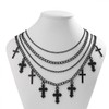 Gothic Black Cross Necklace for Women,Goth Layered Crucifixion Choker Necklace