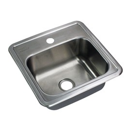 Transolid STSB15156-1 Single Bowl Kitchen Sink, 15" x 15" x 6", Brushed Stainless Steel