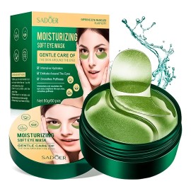 Sadoer Mascarilla Para Ojos 60 Parches De Hidrogel Con Colágeno Y Ácido Hialurónico Hidratante Antiarrugas Antiojeras Y Antibolsas Soft Eye Mask