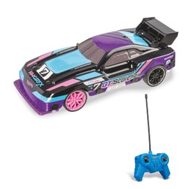 Mondo Motors Hot Wheels GT Scorcher, Modello in scala 1:24, fino a 8 Km/h di velocità, auto giocattolo per bambini 63822, con luci LED nella carrozzeria, colore viola e azzurro