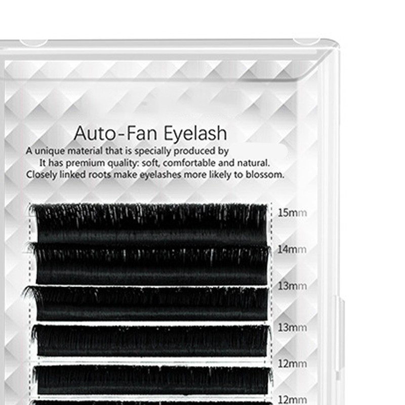 Auto Fan False Eyelashes Women Professional Salon Black Volume False