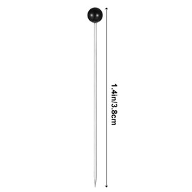 Pack of 250 Pins with Head Large 38 mm Stainless Steel Pins Black Plastic Head Pin Sewing Needles for Jewellery Making Sewing Crafts Sewing Projects Jewelry Components Decoration