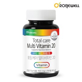 Roniwell [로니웰] 토탈케어 멀티비타민20 90정 (3개월분) [Ronnywell] Total Care Multivitamin 20, 90 Tablets (3-Month Supply)