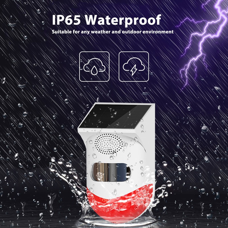 Solar Strobe Light Alarm Waterproof Waterproof Anti Theft Outdoor Motion