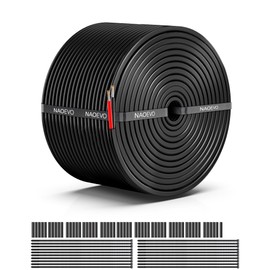 NAOEVO 16 Gauge Wire 2 Conductor Electrical Wire, 16 AWG Stranded PVC Cord, 12V Low Voltage/Tinned Copper/Flexible Cable for Automotive Wiring, Lamp Cord, Marine Cable (50FT)