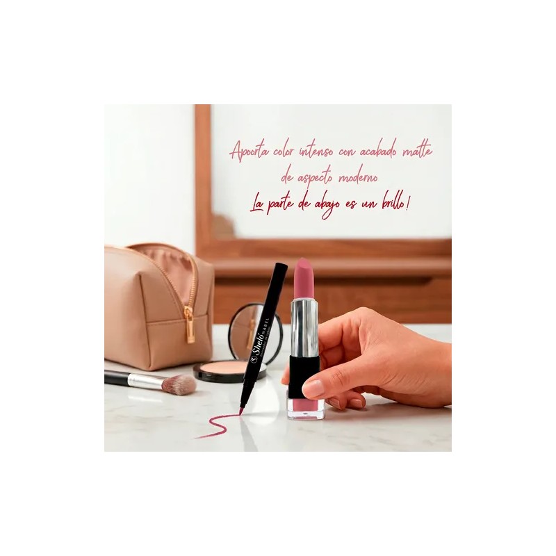 Labial Natural Mate Hidratante En Barra + Brillo Shelo