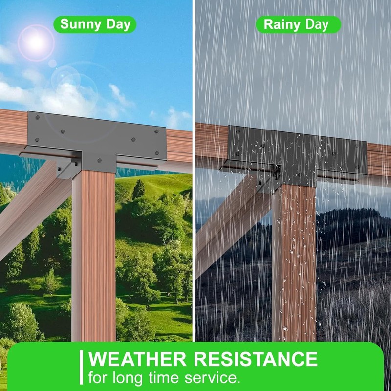 ORIGLE Pergola Brackets, Pergola Kit, 4x4 Post Base, 4-Way Right