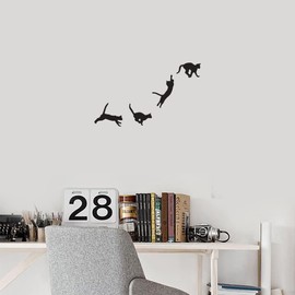 NBFU Climbing Cat Silhouette Animal 1 (Black) (Set Of 2) Premium Waterproof Vinyl Decal Stickers For Laptop Phone Accessory Helmet Car Window Bumper Mug Tuber Cup Door Wall Decoration