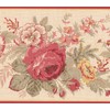 Red Yellow Blooming Flowers Floral Wallpaper Border Retro Design, Roll