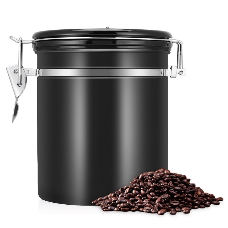 1.5L 304 Stainless Steel Airtight Coffee Beans Container Storage Canister