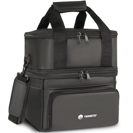 Terrete Insulated Lunch Box, Leakproof Cooler Bag for Men & Women, Black