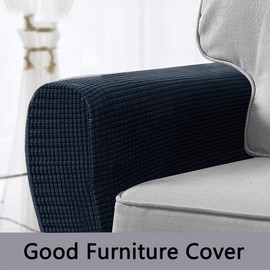 Kaket 2 PCS Sofa Armrest Covers, Chair Arm Protectors Stretch, Sofa Armchair Couch for Sofa, Armchair, Couches, Recliner (Navy Blue)