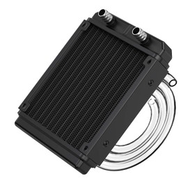 Clyxgs Radiador de refrigeración por agua, radiador intercambiador de calor de aluminio de 12 tubos con tubo para PC, CPU, computadora, sistema de refrigeración por agua DC12V 120mm