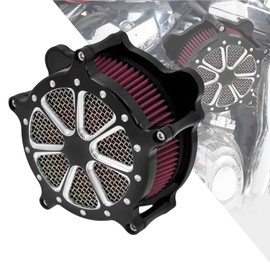 HDBUBALUS Motorcyle Air Cleaner Air Filter Intake Kit Fit For Harley Softail 2000-2015 Touring 2000-2007 Dyna/FXR 2000-2017 Black&Red