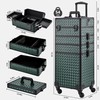 GALHUBIS Rolling Makeup Case, Makeup Train Case with Lid, 5