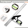 Combination Square – Engineers Set Square, Stainless Steel Angle Ruler