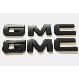 Auto GMC 2019-2023 GMC Sierra  Front & Rear and AT4  MATTE BLACK OVERLAY Emblem