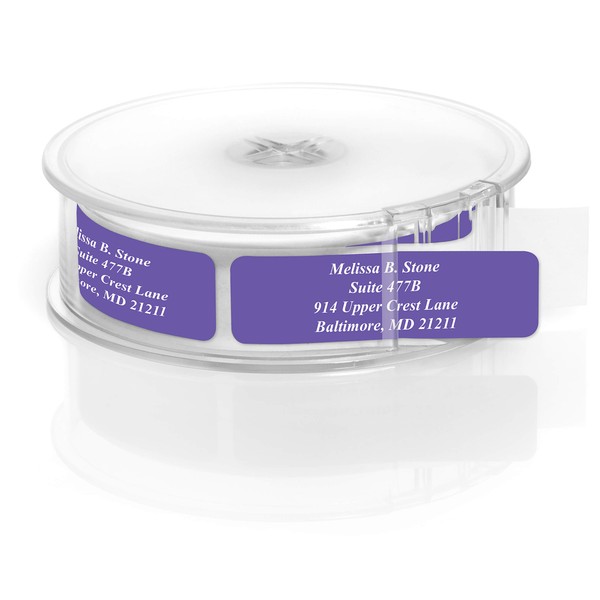 Purple Colored Personalized Address Labels with White Print and Elegant